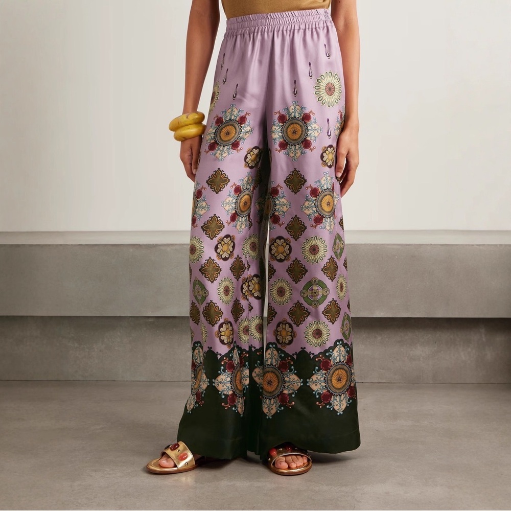 Zimmermann Lavender & Olive Printed Wide-Leg Two-piece set - Picture 2 of 4